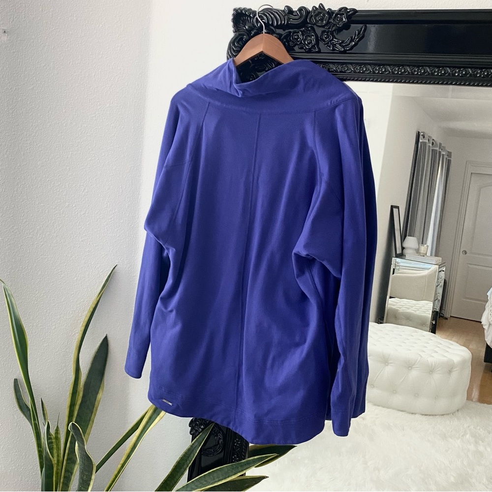 Lululemon | Women’s Purple Cowl Neck Oversized Button Up Poncho Sweatshirt - Picture 2 of 4